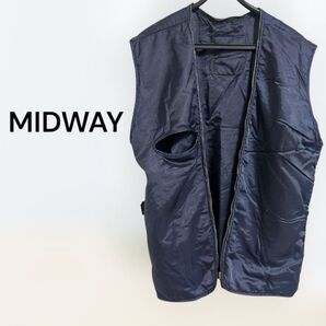 MIDWAY ベスト アメリカ古着 古着 アメカジ 紺