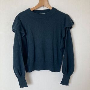 最終価格!nano レディース フリル付きニット モスグリーン