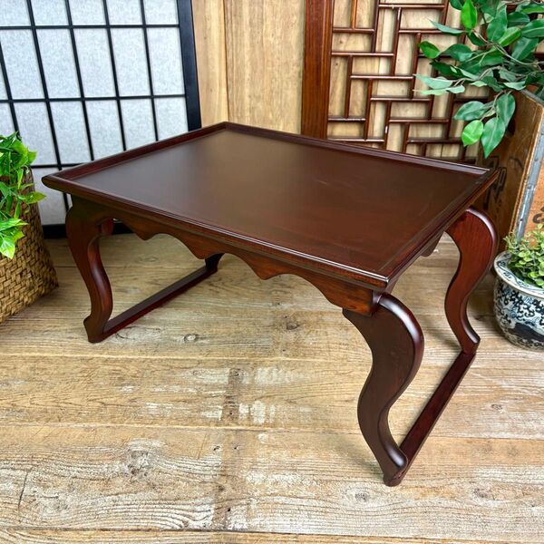 新商品入荷!韓国中国李朝デザイン長角ティーテーブルお膳ちゃぶ台ソバンアンティーク調座卓木製ミニテーブル花台トレー