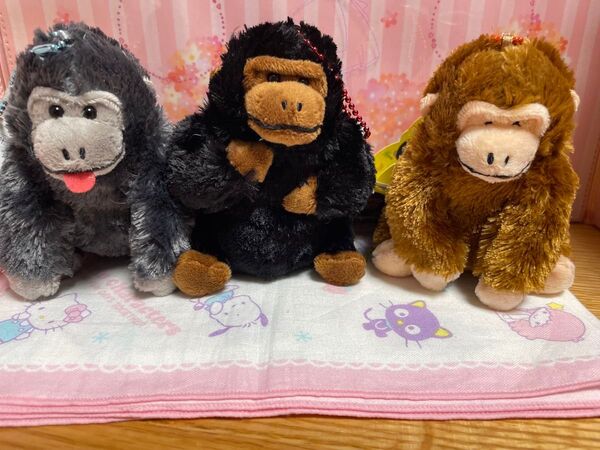 ウホウホゴリラのゴリくん のんびり ぬいぐるみマスコット 3種セット