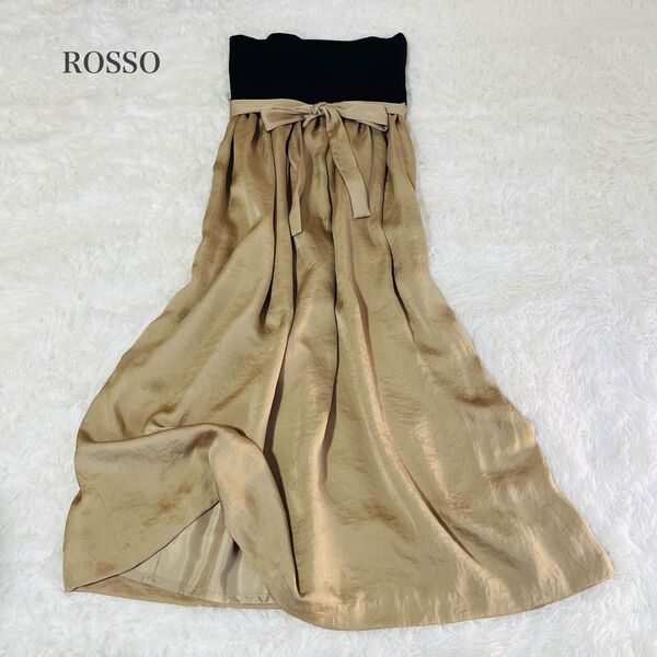 【良品】アーバンリサーチロッソ URBAN RESEARCH ROSSO ドッキングワンピース ロングスカート 2WAY ベルト付