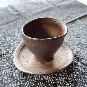 山舟窯(さんしゅうがま)焼き締めカップ &ソーサー 熊本県宇城市