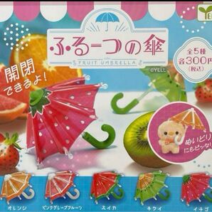 エール ふるーつの傘 全5種 未使用 ミニチュア ガチャガチャ