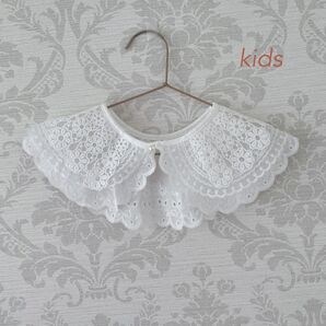 付け襟 レース 3段レース 刺繍 キッズ オシャレ お祝い 行事 入学式 卒園式 結婚式