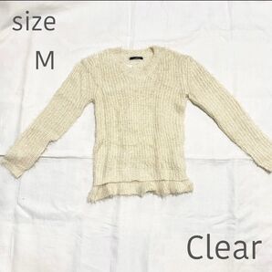 Clear ペプラムニット セーター シャギーニット 新品未使用 タグ付き 可愛い かわいい オシャレ お洒落 長袖