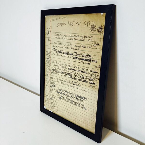 【額付きポスター】ニルヴァーナ Nirvana スメルズ作詞メモ(新品)