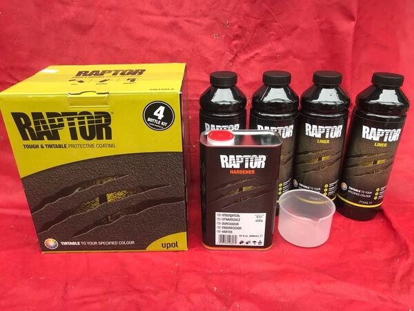 新品 正規輸入品!ラプターライナー ティンタブル 4Lセット RAPTOR LINER