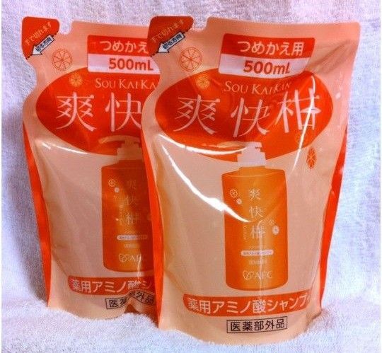 AFC 薬用アミノ酸シャンプー 爽快柑 500ml ×2個 詰替ぇ用
