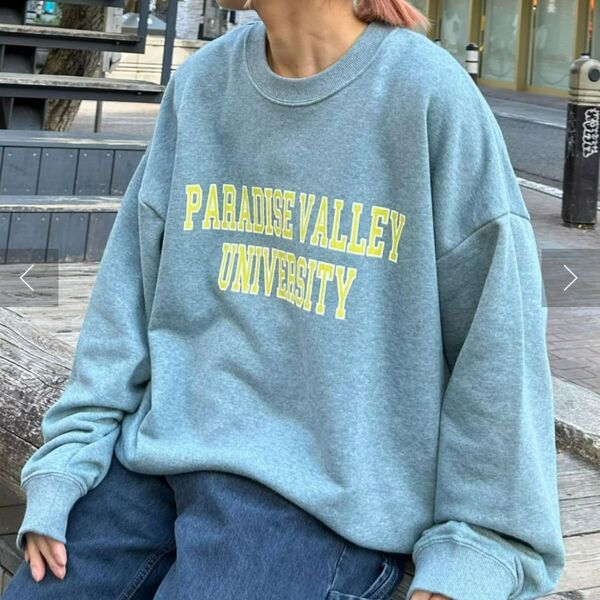 スウェット トレーナー パーカー 古着 トップス アメカジ プリント ロゴ 大きめ ゆったり オーバーサイズ ビッグtシャツ L