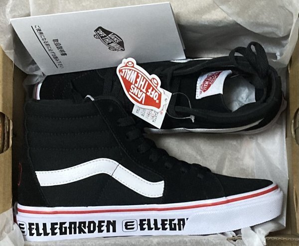 即送 23.5cm US5H(5.5) ELLEGARDEN × Vans Sk8-Hi Black/White/Red(V38CF ELLE) エルレガーデン バンズ スケートハイ エルレ 687688-0001
