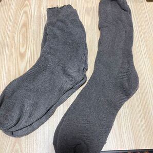 27cm グレー クルーソックス 裏起毛 作業着 2足セット