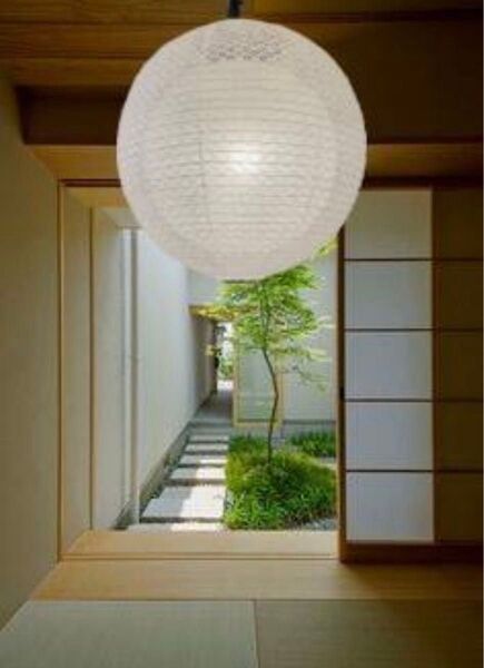 径45㎝丸二重提灯岐阜産和紙貼りペンダント照明