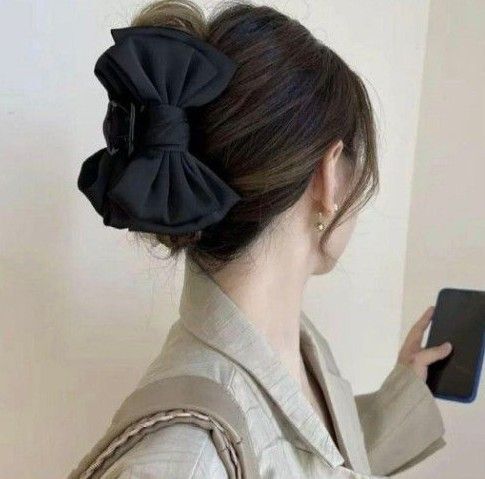 新品未使用 バンスクリップ レディースヘアクリップ 大きめリボン ヘアどめ 韓国