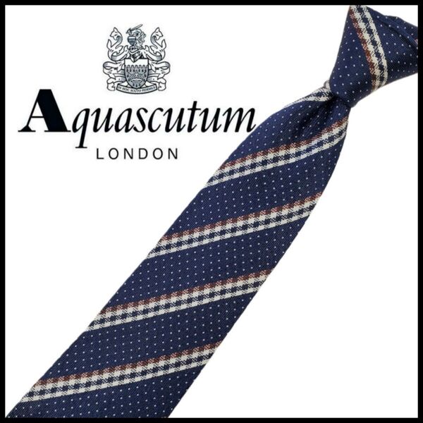 Aquascutum アクアスキュータム 中古 ネクタイ ストライプ柄 チェック ピンドット柄