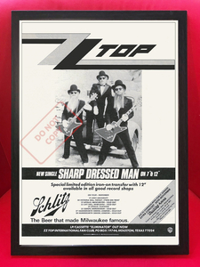 ポスター★ZZ トップ★1983年 シングル盤プロモ広告ポスター★ZZ Top/Sharp Dressed Man/エリミネイター/ELIMINATOR