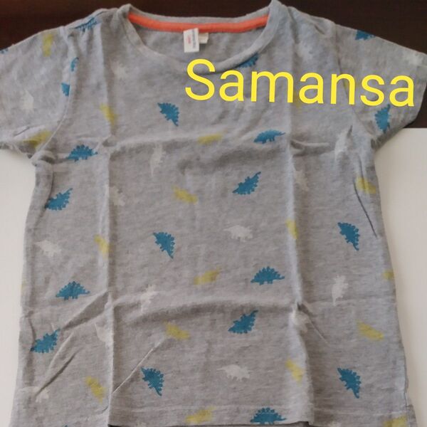 キッズ Samansa Mos2 半袖 Tシャツ 恐竜 110cm