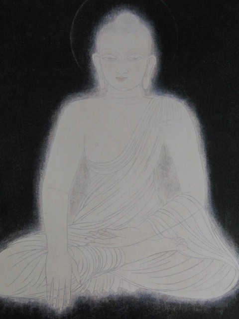 Mitsunori Hatanaka, [Bouddha illuminé], Provenant d'une rare collection d'art encadrant, En bonne condition, Nouveau cadre inclus, peintre japonais, frais de port inclus, Peinture, Peinture à l'huile, Tableaux religieux