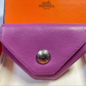 正規品☆エルメス ルヴァンキャトル コインケース パープル系 シルバー金具