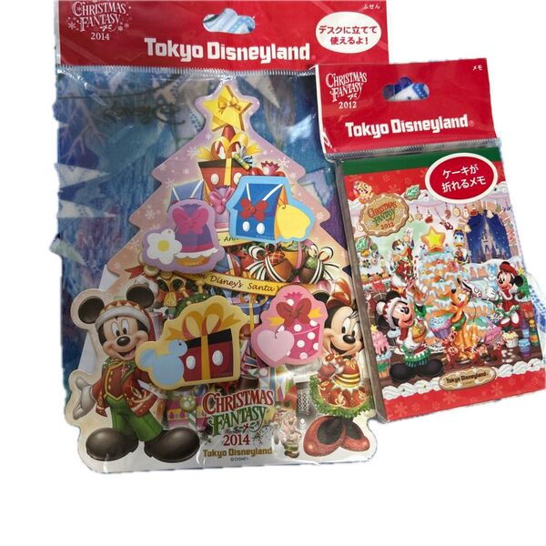 レア★ディズニーランドメモ★付箋セット★クリスマスケーキメモ★ミッキー★ミニー★ 東京ディズニーリゾート