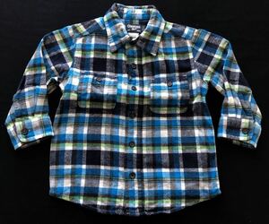  Oshkosh Kids 90 flannel shirt check shirt child clothes long sleeve shirt OSHKOSH KIDS.2404