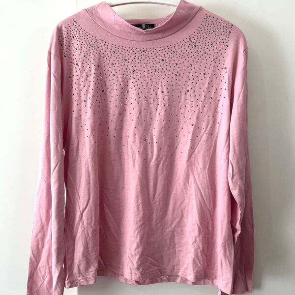 新品*ストーン装飾付き長袖カットソー