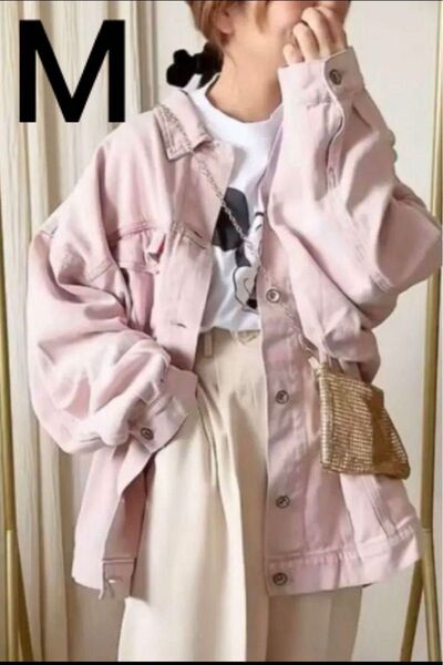 Helm デニムジャケット Gジャン ピンク Mサイズ taiyo taiyou ヘルム しまむら