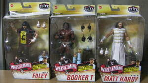 Неокрытый подлинный WWE Elite Build Figure Booker / T Mat Hardy Mick Forley Set Search Pro -Wrestling