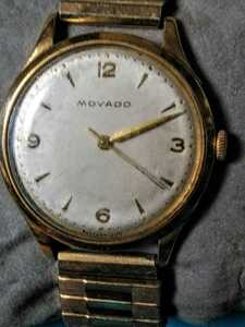  античный MOVADO Movado мужской 18K чистота наручные часы 