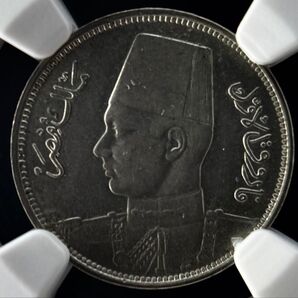 1938年 エジプト 2ミリーム銅ニッケル硬貨 - NGC MS62グレード
