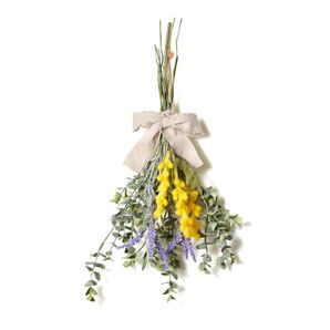 アーティシャルフラワーで作るリース&スワッグ手作りキット(デザイン: 黄色と紫のスワッグ)