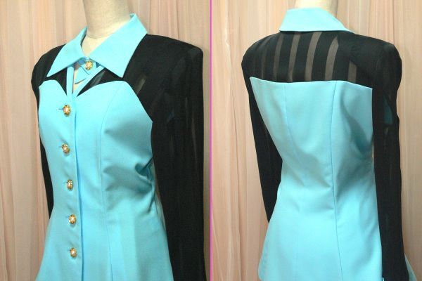 2-65☆BIN*パステル系水色*お水キャバ系&パーティ*スカートスーツ/M/W31~32.L63☆ 2-65☆BIN*パステル系水色*お水キャバ系&パーティ*スカートスーツ/M/W31~32.L63☆