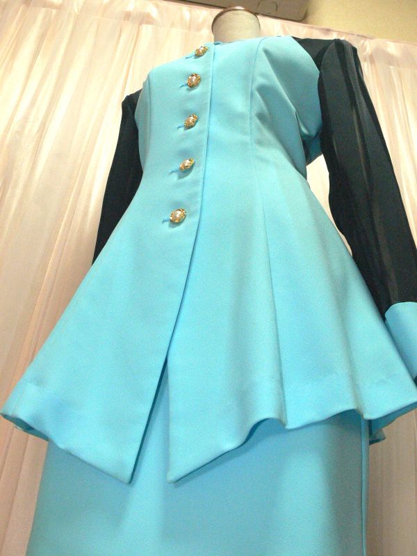 2-65☆BIN*パステル系水色*お水キャバ系&パーティ*スカートスーツ/M/W31~32.L63☆ 2-65☆BIN*パステル系水色*お水キャバ系&パーティ*スカートスーツ/M/W31~32.L63☆