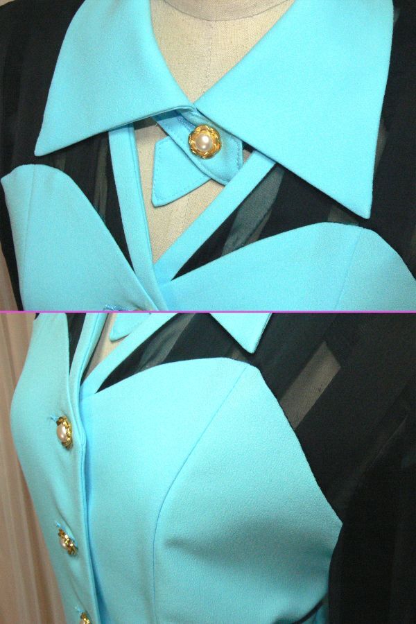 2-65☆BIN*パステル系水色*お水キャバ系&パーティ*スカートスーツ/M/W31~32.L63☆ 2-65☆BIN*パステル系水色*お水キャバ系&パーティ*スカートスーツ/M/W31~32.L63☆