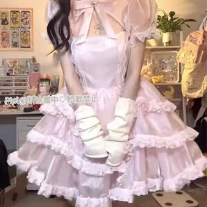 アイドル衣装 ワンピース ピンク リボン キラキラ