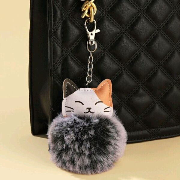 バッグチャーム キーホルダー スイングキーリング ミケ 三毛猫 猫 ねこ ネコ かわいい アクセサリー プレゼント ギフト 新品