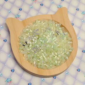 DIYJOJO JOJOビーズ 「レモングラスの香ばしい」 高品質天然石 キャッツアイ ミニビーズ 50ml