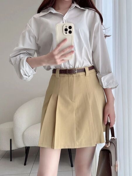 DHOLIC 10COLORSコットンシャツ ベージュ