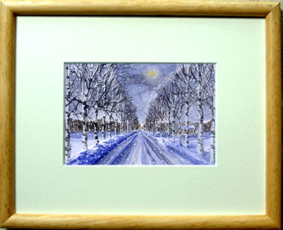 ○No. 6780 Snowy Birch Trees / Chihiro Tanaka (Four Seasons Watercolor) / Comes with a gift, Painting, watercolor, Nature, Landscape painting