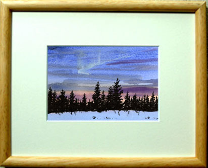 ○Nr. 7177 Wald von Norrbotten / Chihiro Tanaka (Vier Jahreszeiten Aquarell) / Kommt mit einem Geschenk, Malerei, Aquarell, Natur, Landschaftsmalerei