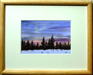 Art hand Auction ○Nr. 7177 Wald von Norrbotten / Chihiro Tanaka (Vier Jahreszeiten Aquarell) / Kommt mit einem Geschenk, Malerei, Aquarell, Natur, Landschaftsmalerei