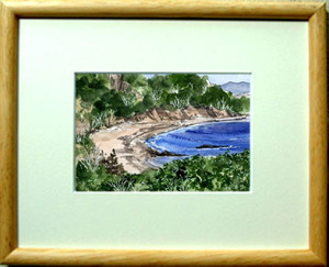 Art hand Auction ○Nr. 7183 Kokamikos Bucht / Chihiro Tanaka (Vier Jahreszeiten Aquarell) / Kommt mit einem Geschenk, Malerei, Aquarell, Natur, Landschaftsmalerei