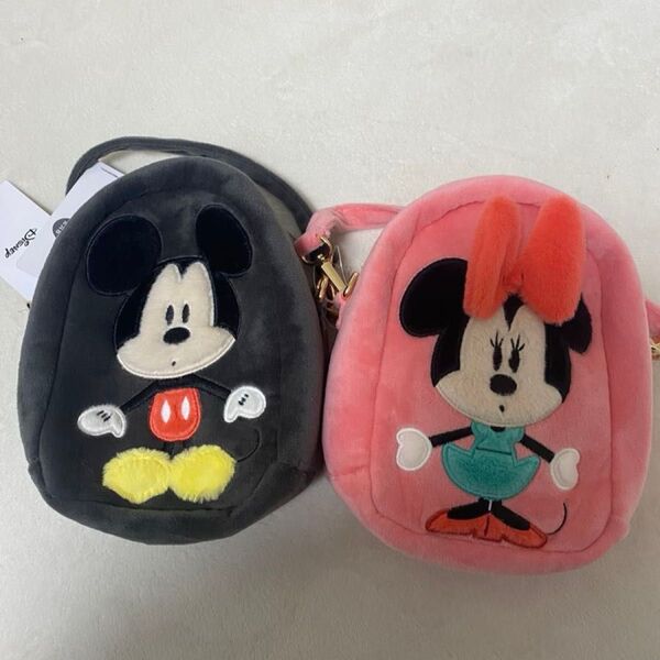 ミッキー ミニー ぬいぐるみポーチ ミニバッグ ディズニー セット