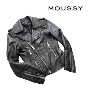 MOUSSY ラムレザーライダースジャケット