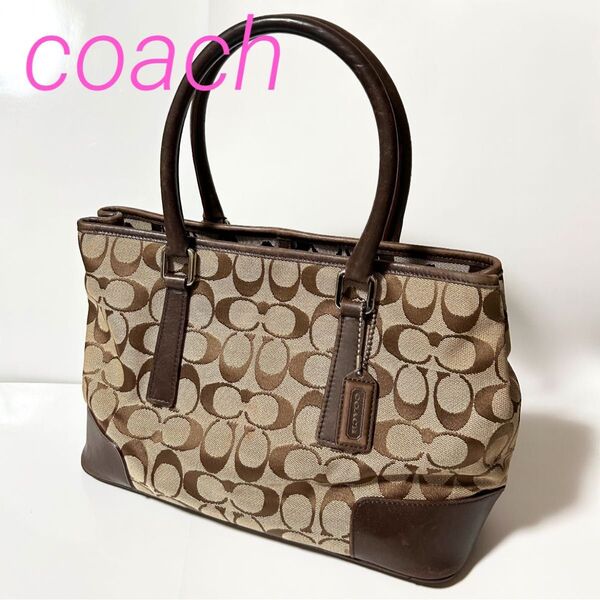 COACH コーチ シグネチャー キャンバス ハンドバッグ