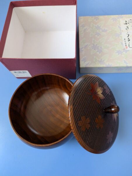 【未使用】加賀彫り 菓子器 漆器 工芸品 木製