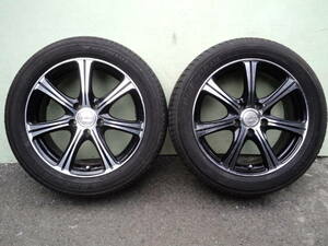 MANARAY SPORT EURO SPEED BLACKマナレイユーロスピードブラックポリッシュ +48 5H 215/55R17ヨコハマブルアース RC RB ESTIMA CROWN JUKE