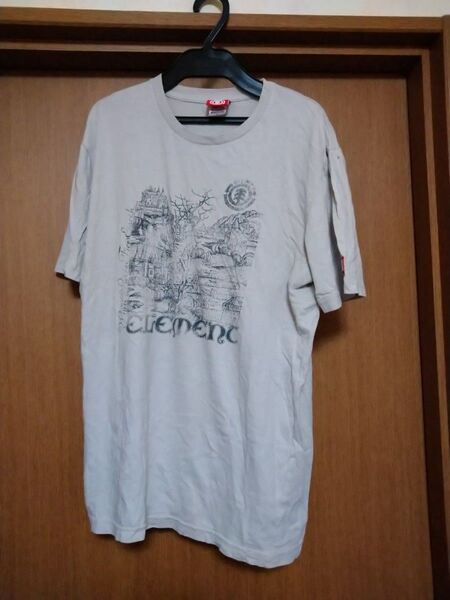 М0210 ELEMENT エレメント 半袖Tシャツ グレー Lサイズ メイドインUSA メンズ