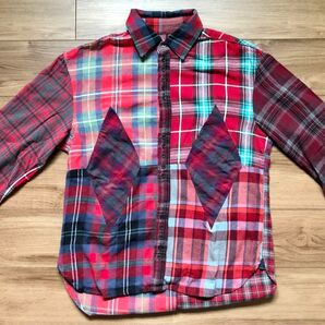 ink inkリメイク〝PLAID DIA L/S〟 ネルシャツ レッド 美品