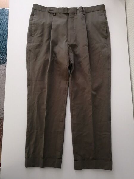 スラックス ボトムス タックスラックス カーキ オリーブ MARZOTTO HAVANAfabric