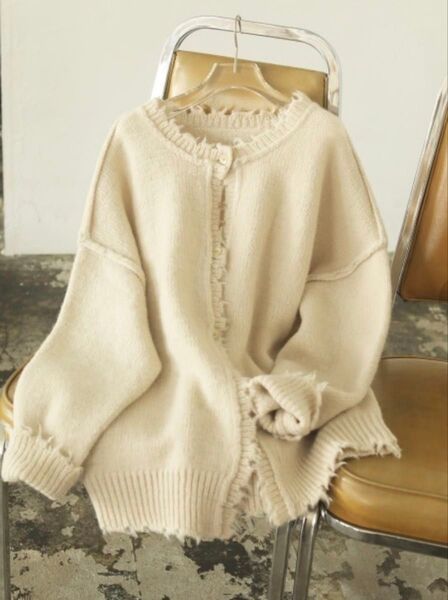 S〜Mサイズ トゥデイフル Lowgauge Knit Cardigan ベージュ 長袖